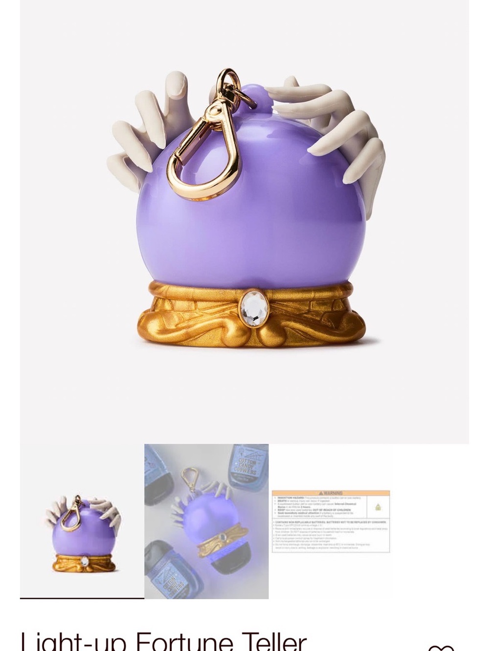 Bath & Body Works Purple Fortune Teller sanitizer holder